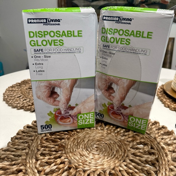 1000 Disposable Food Prep Gloves Plastic Food Safe Latex Free One Size Fits NIB! - Picture 1 of 4